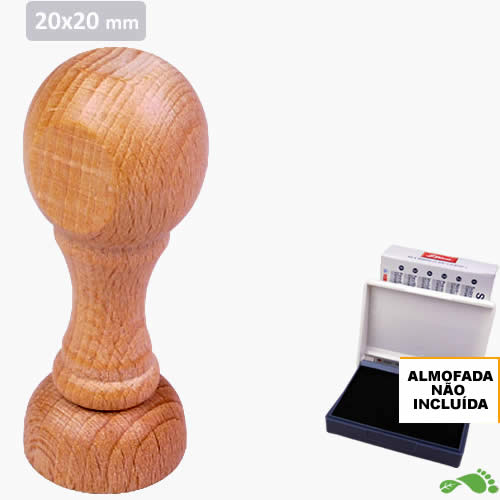 Carimbos madeira redondos - 20x20 mm